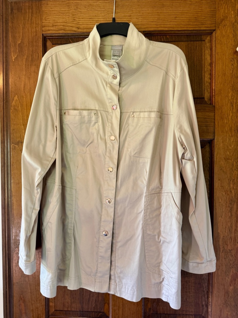 Chico’s Tan Women's Button-Front Jacket Chico’s size 3